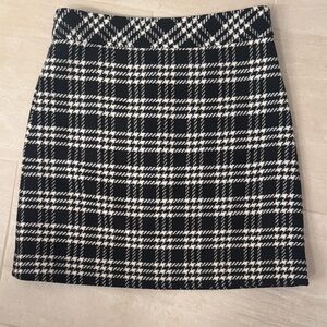 J. Crew Black and White Checkered Pencil Skirt
